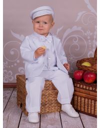 Costume bebe blanc une tenue de baptême garçon complète !