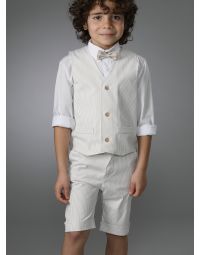 Tenue bermuda garçon mariage beige ou bleu
