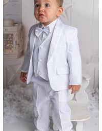 Costume baptême blanc pour petit garçon - Personnalisable