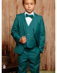 Costume garçon vert sapin pour mariage avec cortège enfant
