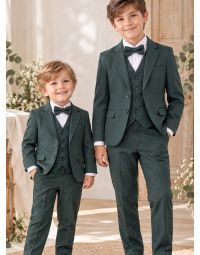 Costume garçon MARIAGE vert foncé porté du petit garçon à l’adolescent