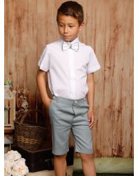 Tenue garcon ceremonie mariage enfant en lin vert