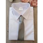 Chemise + cravate enfant gris noeud à faire
