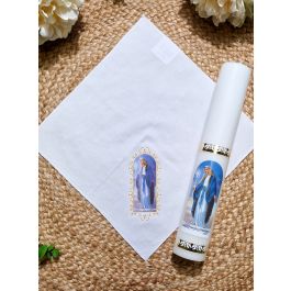 Cierge Baptême Personnalisée Kit De Baptême Luxe Personnalisé - Coffret Bois Gravé Avec Cierge, Mouchoir & Coquille - Modèle Paris Rose Accessoire Cérémonie Religieuse