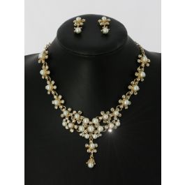 Collier Perles Turquoise & écru – Élégant Pour Mariage, Soirée Ou Cérémonie