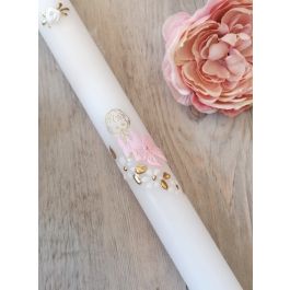 Bougie De Baptême Cierge 400x40 Mm Vert Pomme Et Argent - Personnalisable Avec Accessoires Et Onglets