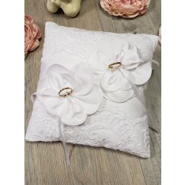Coussin d'alliance en dentelle pour mariage Maeva