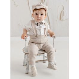 Ranrann Ensemble Costume Garçon Mariage Baptême 1-6 Ans - Chemise Gilet Pantalon Nœud Papillon