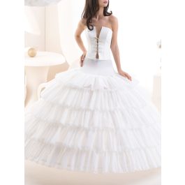 Jupon Lingerie NaLatia Coton Court Mi-Long Blanc Noir Ivoire - Sous Jupe Mariage Fille