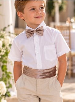 Accessoires mariage garçon ceinture et nœud papillon effet soie