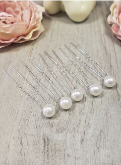 Lot de 5 pics à cheveux grosse perle