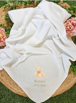Couverture de cérémonie bébé avec ours