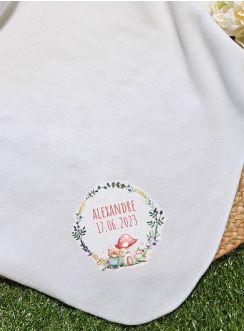 Couverture de Baptême ou de Naissance Personnalisable – Thème Forêt