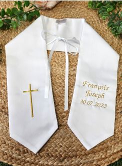 Etole baptême satin Motif au choix - Personnalisable