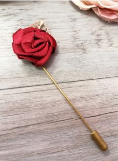 boutonnière rose tissu et pic