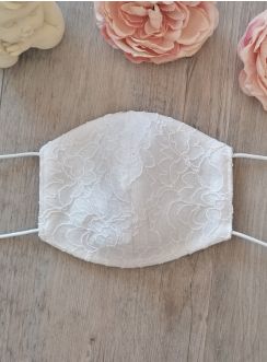 masque tissu mariage dentelle