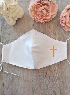 masque cérémonie religieuse croix or