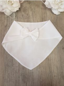Bavoir bandana blanc noeud