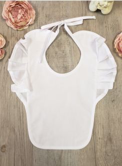 Bavoir avec froufrou volant Blanc