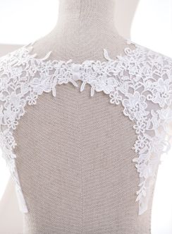 Bretelles pour robe de mariée en dentelle avec dos fermé ivoire écru