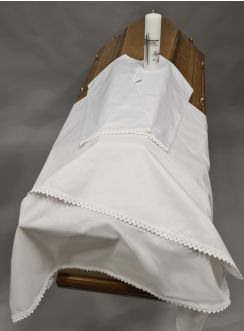Drap mortuaire + étole coton avec bougie deuil