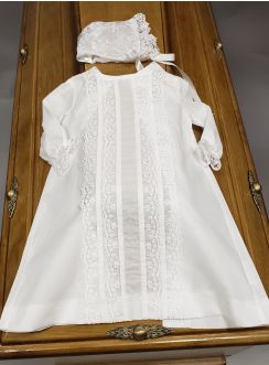Tunique deuil bébé petit enfant avec chapeau dentelle