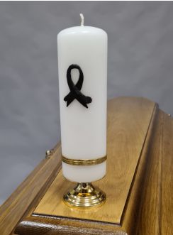 Bougie de deuil avec son petit chandelier