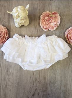 culotte blanche bébé fille avec volants