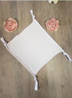Doudou personnalisé bébé blanc en coton blanc