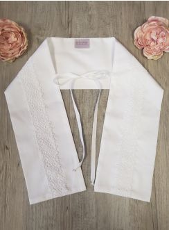 Etole de baptême bande dentelle blanc