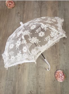 Ombrelle mariage dentelle ivoire écru