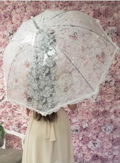 parapluie mariage dentelle blanc