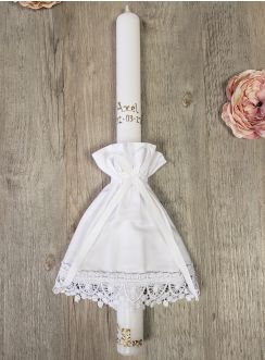 Bougie Baptême avec noeud coton 