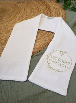 Etole baptême coton gaze collection "Olivier et Croix " 