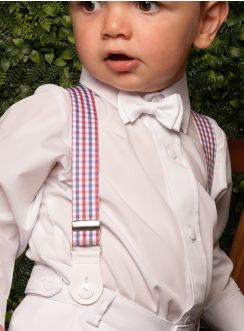Bretelle bébé bleu blanc rouge