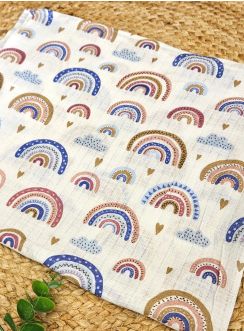 lange coton arc en ciel fabriqué en Europe