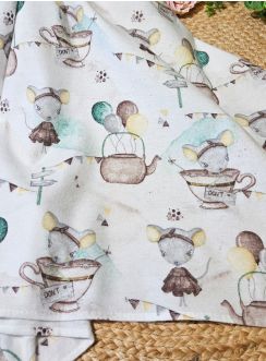 Lange bébé flanelle Mme Souris Blanc