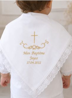 Lange Châle de Baptême ou Naissance Personnalisable