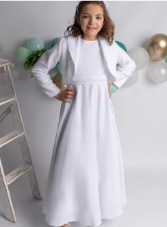 Aube robe de communion fille + boléro polaire