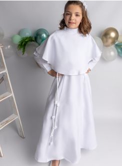 Aube de communion fille + cape + cordon
