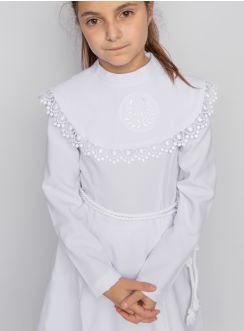 Robe aube communion Lilas + cape + cordon - Collection Création
