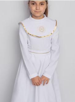 Robe aube communion Lilas + cape + ceinture - Collection Création