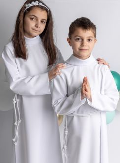 Aube de communion blanche mixte pas chère