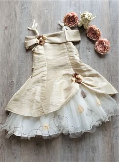 Robe cérémonie fille Pétale beige champagne Beige 2 ans