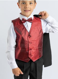 Costume enfant mariage ou cérémonie noir et bordeaux