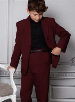 Costume bordeaux 4 pièces enfant petit prix