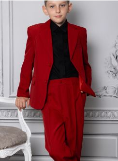 Costume garçon rouge et noir Charles pas cher pour Noël ou mariage