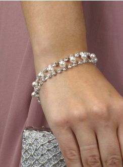 bracelet strass et perle femme bijou fantaisie