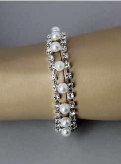 bracelet strass et perle femme bijou fantaisie
