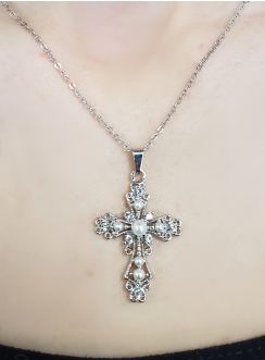 Croix strass avec chaine